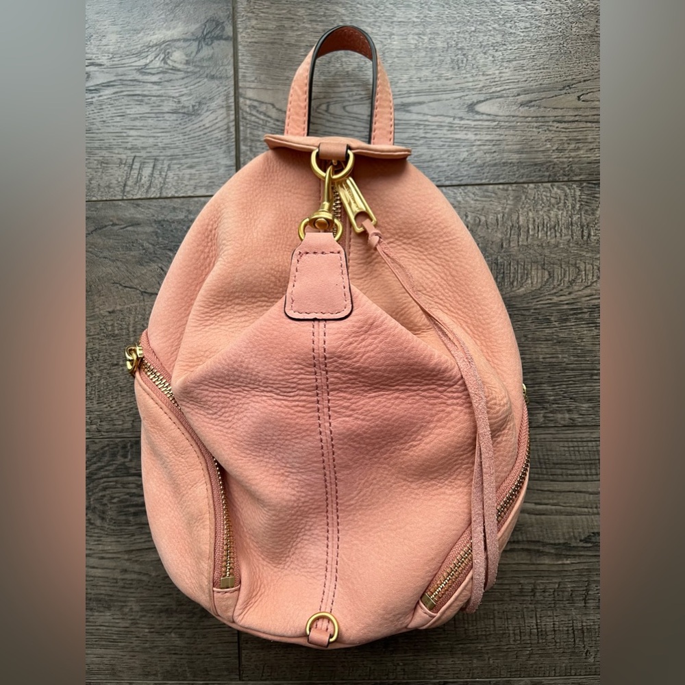 Rebecca Minkoff mini Julian suede peach backpack - Picture 11 of 11